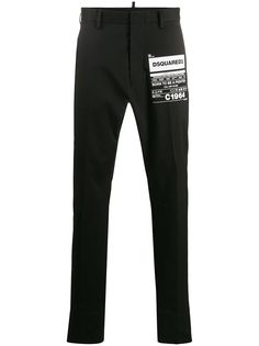Dsquared2 строгие брюки Hockey кроя слим