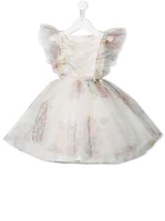 Monnalisa платье из тюля с цветочным принтом