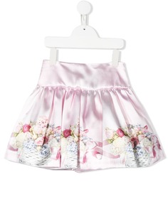 Monnalisa мини-юбка с цветочным принтом