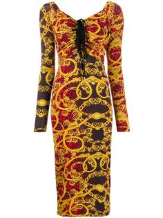 Versace Jeans Couture платье со сборками и принтом