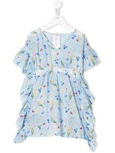 Monnalisa расклешенное платье с вышивкой