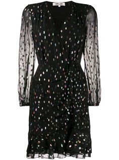 DVF Diane von Furstenberg полупрозрачное платье Lilian с эффектом металлик