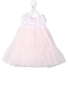 Monnalisa платье из тюля с цветочной аппликацией