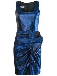 Boutique Moschino платье мини со сборками и эффектом металлик