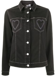 Love Moschino джинсовая куртка с вышивкой