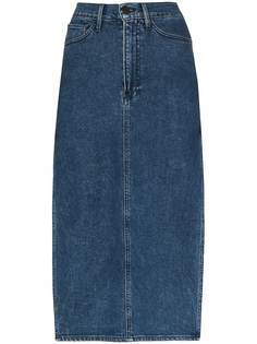 3x1 джинсовая юбка миди Cami с боковым разрезом
