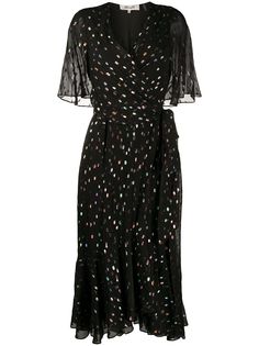 DVF Diane von Furstenberg платье Berdina с запахом и эффектом металлик