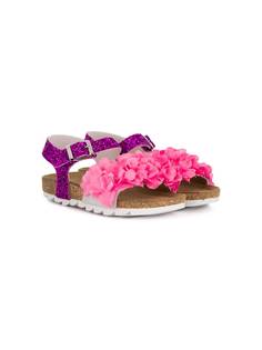 Monnalisa сандалии с цветочной аппликацией