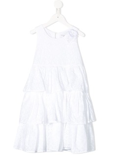 Monnalisa платье без рукавов с английской вышивкой