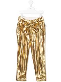 Little Marc Jacobs брюки с эффектом металлик и складками