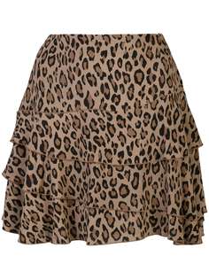 R13 юбка А-силуэта с леопардовым принтом