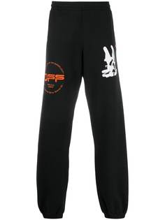 Off-White спортивные брюки Cartoon с вышивкой