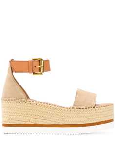 See by Chloé босоножки на плетеной платформе