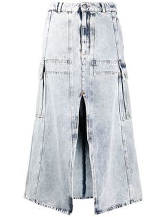 Mm6 Maison Margiela джинсовая юбка с разрезом спереди