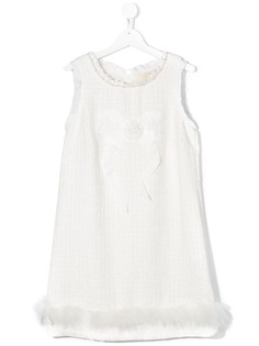 Monnalisa платье-трапеция с перьями