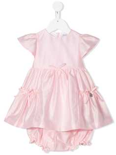 Simonetta атласное платье со сборками и бантами