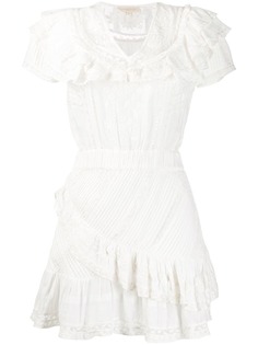 LoveShackFancy платье Bonita с вышивкой и оборками