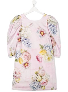 Monnalisa платье мини с цветочным принтом