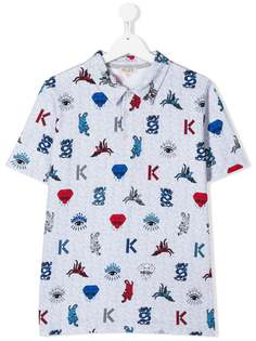 Kenzo Kids рубашка-поло с принтом