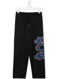 Kenzo Kids брюки Dragon с кулиской и вышивкой
