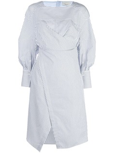 3.1 Phillip Lim striped overlap midi dress