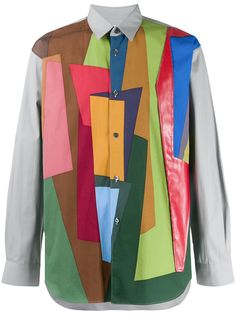 Comme Des Garçons Shirt фактурная рубашка с абстрактным принтом