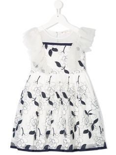 Monnalisa платье с цветочной вышивкой