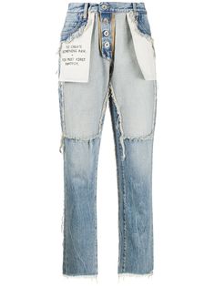 UNRAVEL PROJECT джинсы бойфренды с эффектом потертости