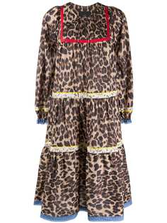 Steffen Schraut ярусное платье с леопардовым принтом