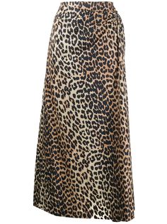 GANNI юбка с леопардовым принтом