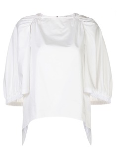 Tibi поплиновая рубашка с объемными рукавами