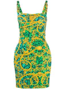 Versace Jeans Couture платье мини с леопардовым принтом и узором Baroque
