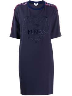 Kenzo платье-трапеция с вышитым логотипом