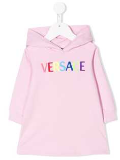 Young Versace платье с вышитым логотипом