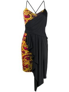 Versace Jeans Couture платье с принтом Baroque и драпировкой