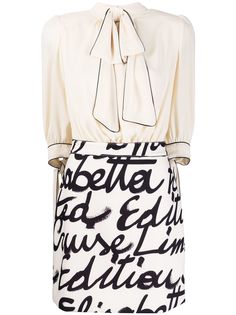 Elisabetta Franchi платье с логотипом и бантом