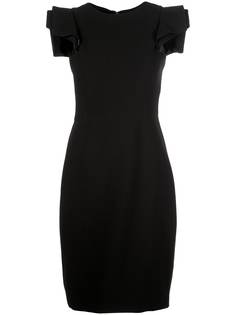 Halston Heritage платье миди с объемными плечами