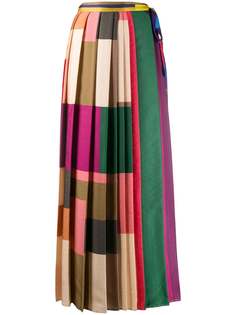 Pierre-Louis Mascia patchwork pleated skirt