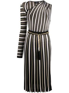 Elisabetta Franchi one sleeve striped dress