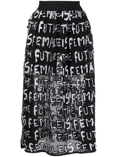 Alice+Olivia юбка миди Levon с вышивкой пайетками