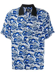Stussy coral-print short-sleeved shirt