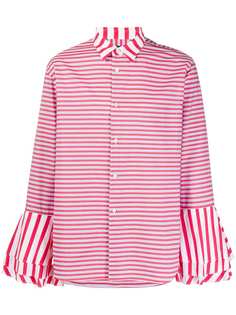 Comme Des Garçons Homme Plus полосатая рубашка с оборками на манжетах