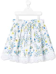 Patachou юбка с цветочным принтом и кружевными оборками
