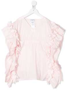 Monnalisa платье с оборками и V-образным вырезом