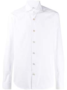 Kiton рубашка узкого кроя с длинными рукавами