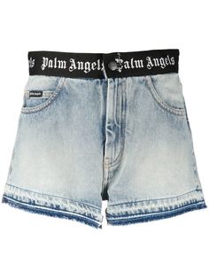Palm Angels джинсовые шорты с логотипом