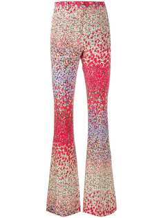 Etro расклешенные брюки с цветочным принтом