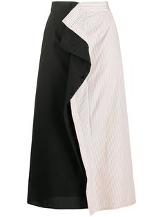 Mm6 Maison Margiela юбка прямого кроя со вставкой в полоску