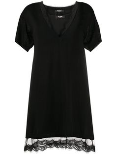 Twin-Set платье-футболка с кружевным слоем