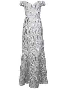 Aidan Mattox платье с приспущенными плечами